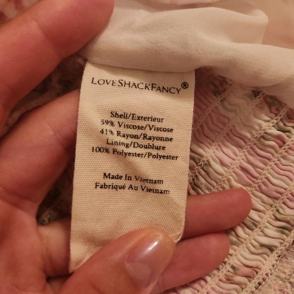 LoveShackFancy Pink and Cream Smocked Detail - Picture 6 of 9